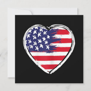 Heart US Flag 4. Juli Patriotic American Stars Dankeskarte
