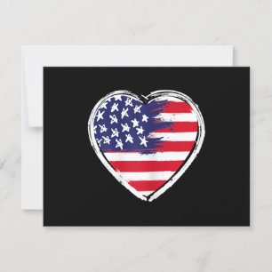 Heart US Flag 4. Juli Patriotic American Stars RSVP Karte