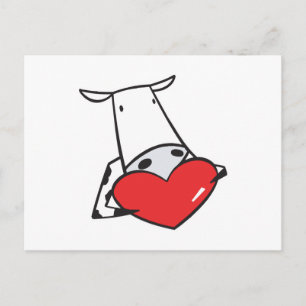 heart valentine cow feiertagspostkarte