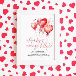 Heart Valentine Thema Wie groß ist Mama's Bauch Poster
