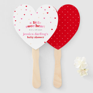 Heart Valentine Theme Baby Girl Dusche Red Pink Fächer