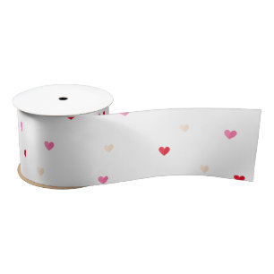 Heart Valentine Theme Baby Girl Dusche Red Pink Satinband