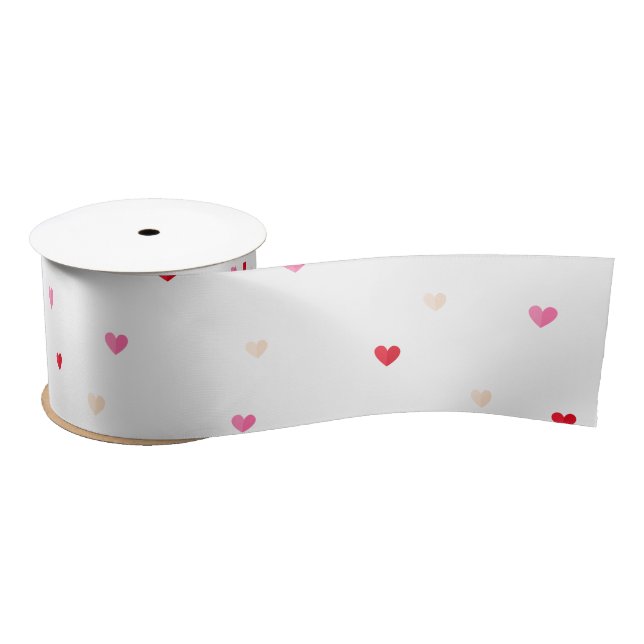 Heart Valentine Theme Baby Girl Dusche Red Pink Satinband (Spule)