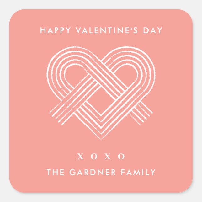 Heart Valentine's Day Sticker - Peach (Vorderseite)