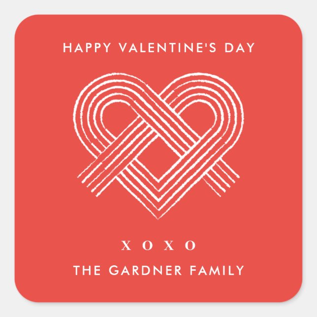 Heart Valentine's Day Sticker - Rot (Vorderseite)