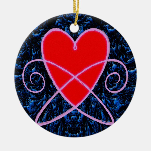 Heart Vortex Keramik Ornament (Vorne)