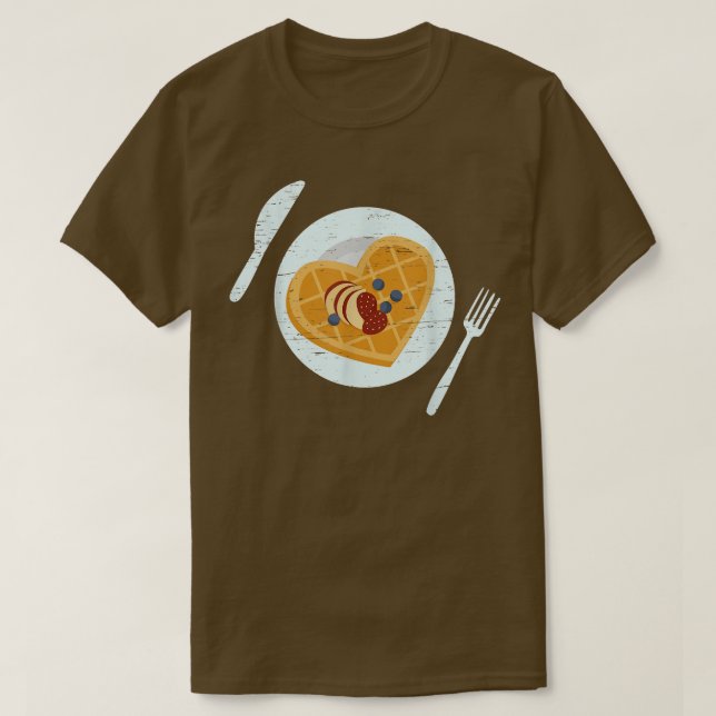 Heart Waffle Cone Baking Breakfast Maker T-Shirt (Design vorne)