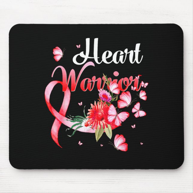 Heart Warrior Butterfly Heart Disease Awareness _1 Mousepad (Vorne)