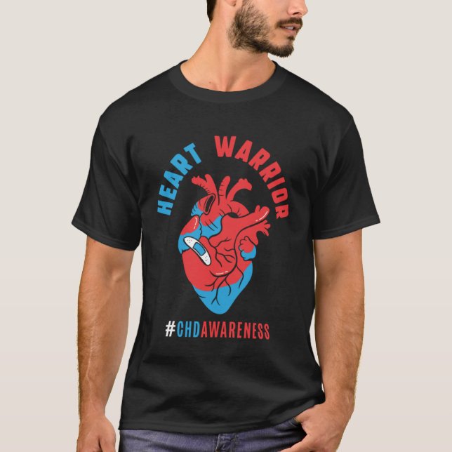 Heart Warrior CHD Awareness Congenital Heart Defec T-Shirt (Vorderseite)
