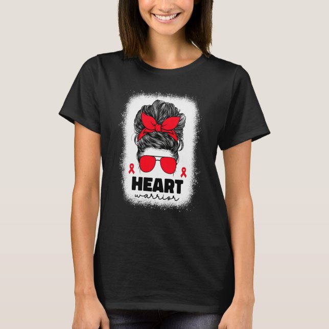 Heart Warrior For Women Mom Heart Disease Awarenes T-Shirt (Vorderseite)