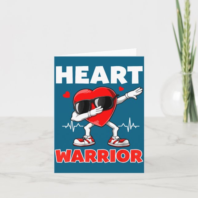 Heart Warrior Heart Disease Awareness Month Red He Karte (Vorderseite)
