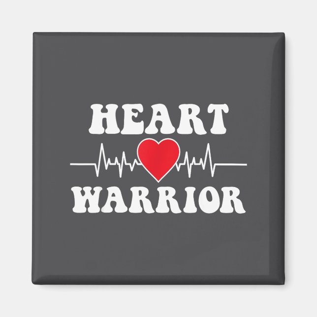 Heart Warrior Heart Disease Awareness Month Red He Magnet (Vorne)