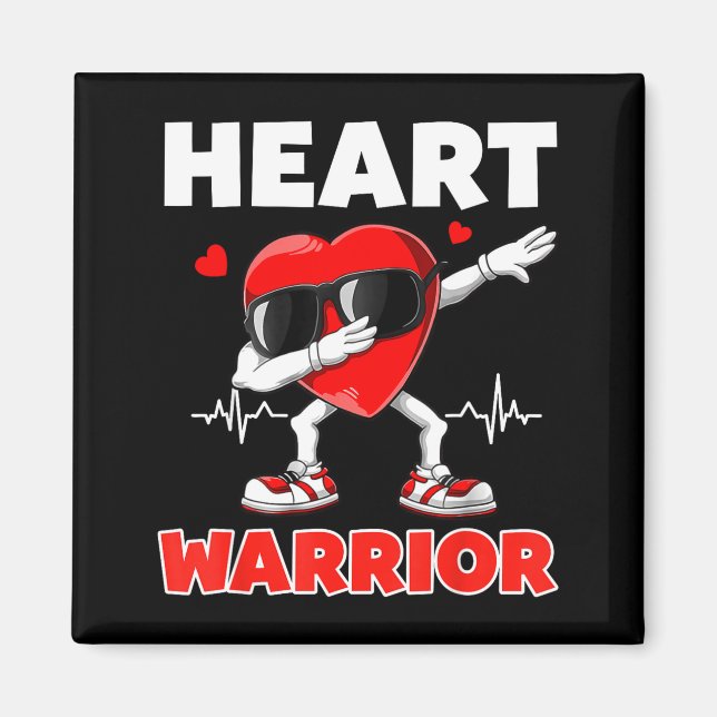 Heart Warrior Heart Disease Awareness Month Red He Magnet (Vorne)