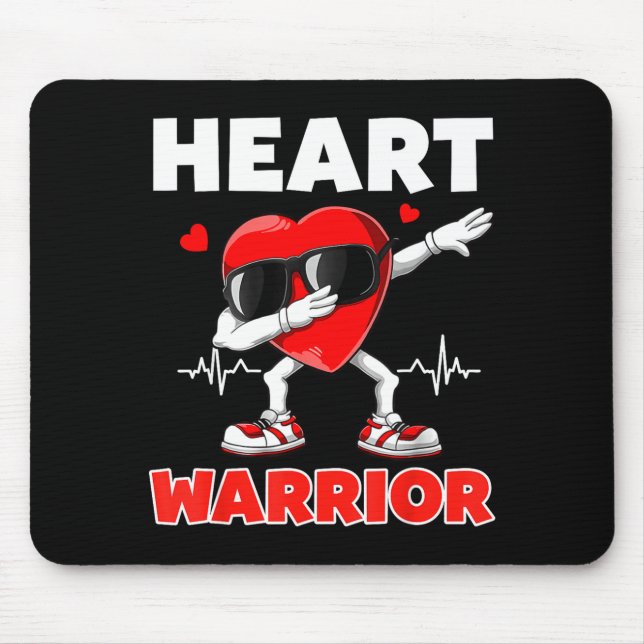 Heart Warrior Heart Disease Awareness Month Red He Mousepad (Vorne)