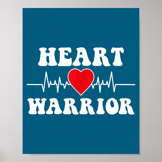Heart Warrior Heart Disease Awareness Month Red He Poster (Vorne)