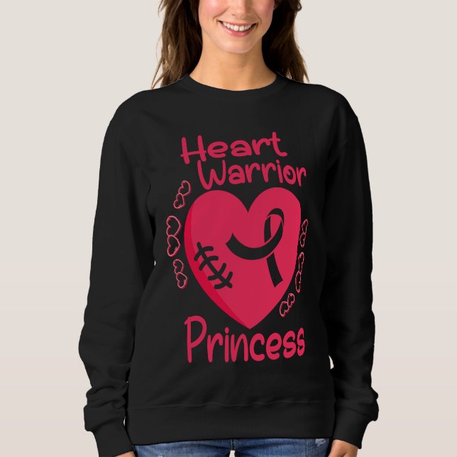 Heart Warrior Princess CHD Heart Disease Awareness Sweatshirt (Vorderseite)