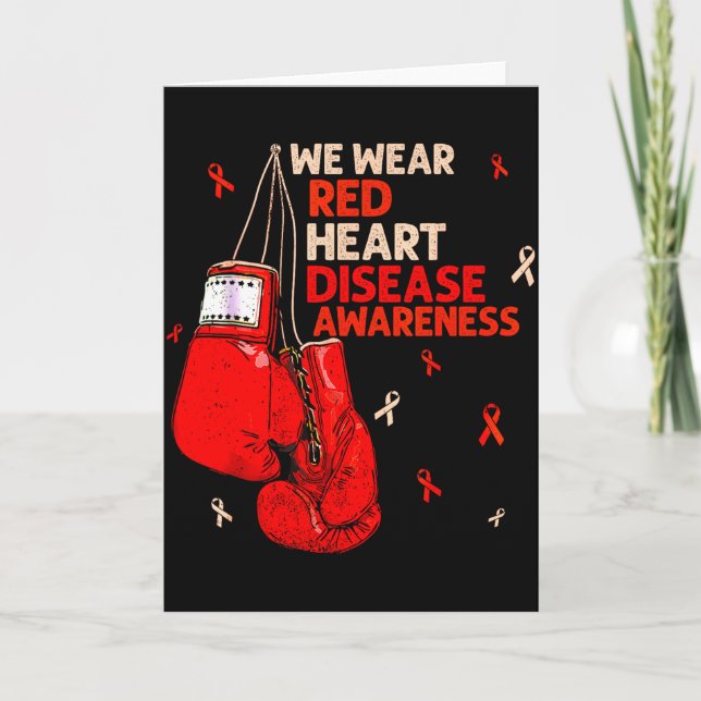 Heart Warrior We Wear Red Heart Disease Awareness  Karte (Vorderseite)