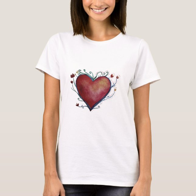 Heart Watercolor Art T - Shirt (Vorderseite)