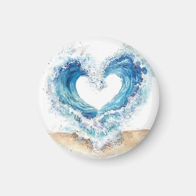 Heart Wave Stickers | Ocean Love Sticker Sheet  Magnet (Vorne)