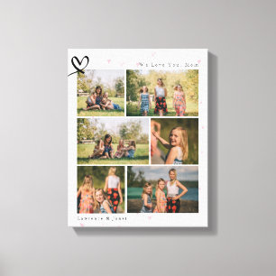 Heart We Love You Abuela Mom Family Foto Collage Leinwanddruck