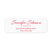 Heart Wedding Red Script Rücksendeadresse Envelope