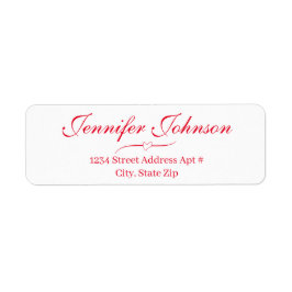 Heart Wedding Red Script Rücksendeadresse Envelope