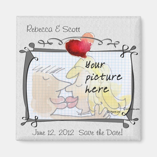 Heart Wedding Save the Date Foto Magnete (Vorne)