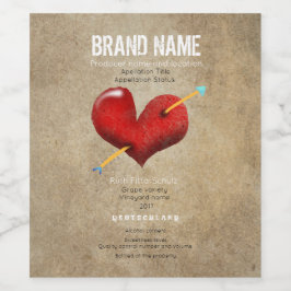 Heart Wedding Weinetikett