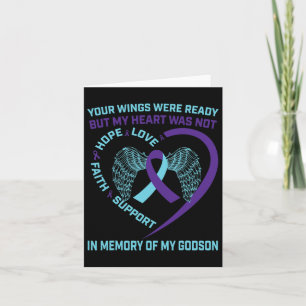 Heart Wings Ribbon Hope Suicide Awareness Preventi Karte