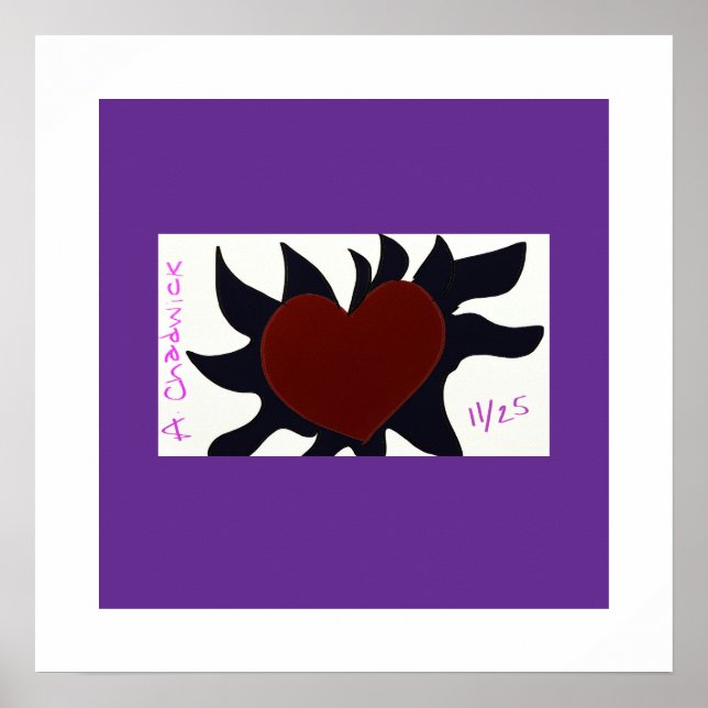 Heart with Black Flames Poster (Vorne)