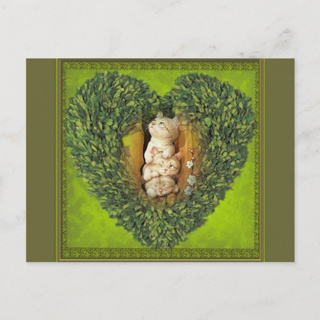 Heart with cats postkarte (Vorderseite)