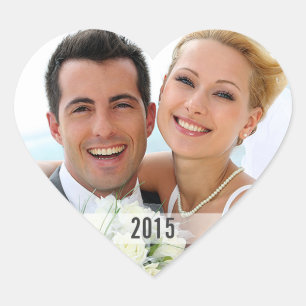 Heart with Year Foto Envelope Sticker