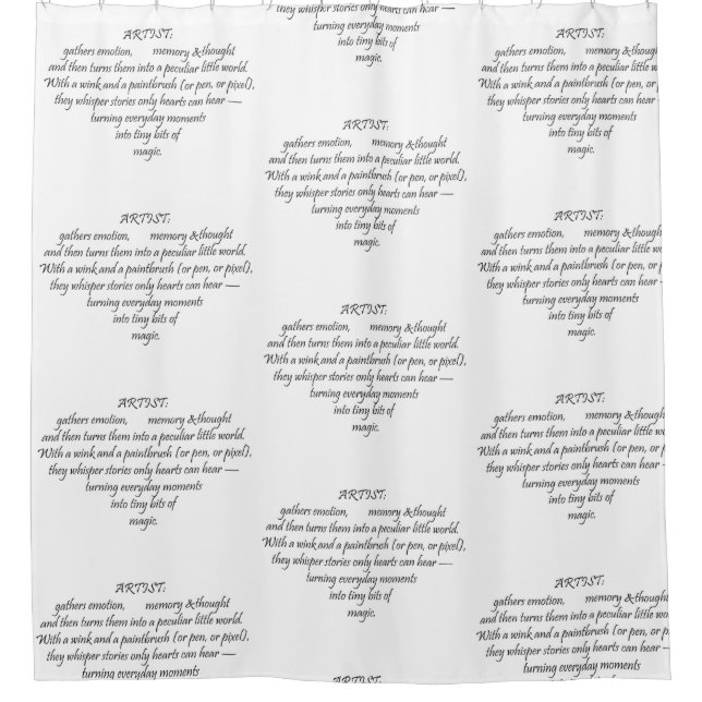 Heart Words Explaining and Artist Whimsical Art  Duschvorhang (Vorderseite)