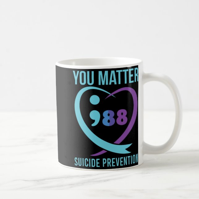 Heart You Problem 988 Suicide Prevention Awareness Kaffeetasse (Rechts)