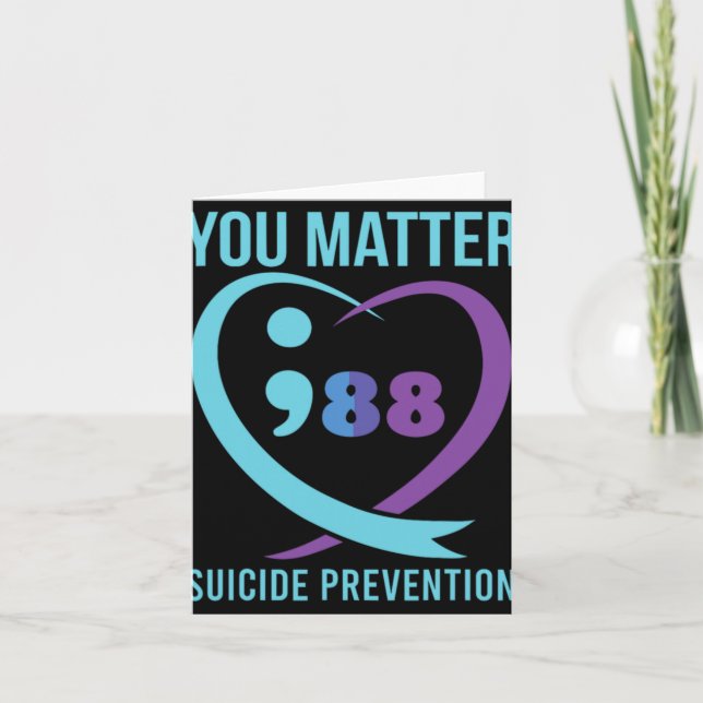 Heart You Problem 988 Suicide Prevention Awareness Karte (Vorderseite)