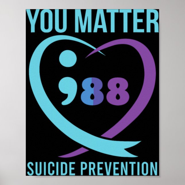 Heart You Problem 988 Suicide Prevention Awareness Poster (Vorne)