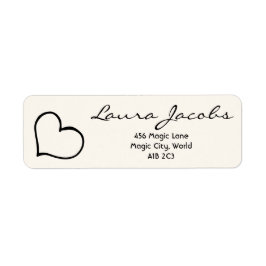 Heart Your Name Script Custom Gift Address Labels