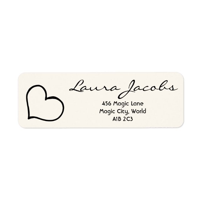 Heart Your Name Script Custom Gift Address Labels (Vorne)