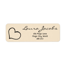 Heart Your Name Script Custom Gift Address Labels