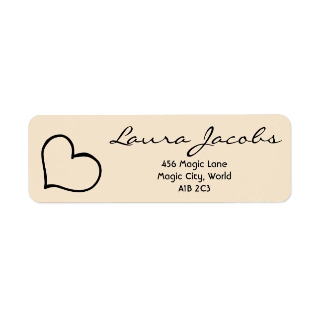 Heart Your Name Script Custom Gift Address Labels (Vorne)