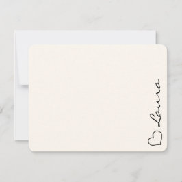 Heart Your Name Script Custom Gift Note Card Mitteilungskarte