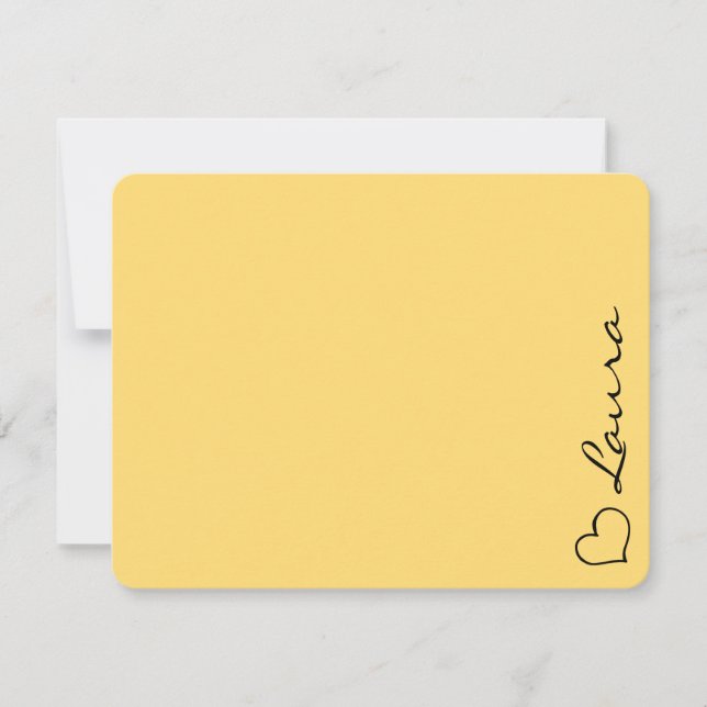 Heart Your Name Script Custom Gift Note Card Mitteilungskarte (Vorderseite)