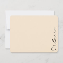 Heart Your Name Script Custom Gift Note Card Mitteilungskarte
