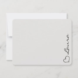 Heart Your Name Script Custom Gift Note Card Mitteilungskarte