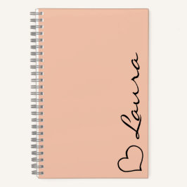 Heart Your Name Script Custom Gift Notebook Notizbuch