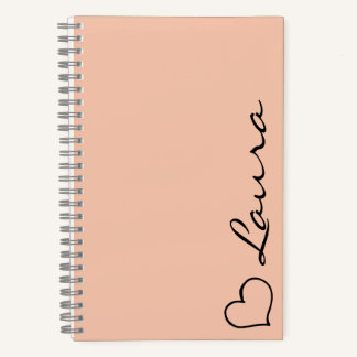 Heart Your Name Script Custom Gift Notebook Notizbuch