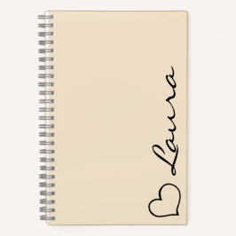 Heart Your Name Script Custom Gift Notebook Notizbuch