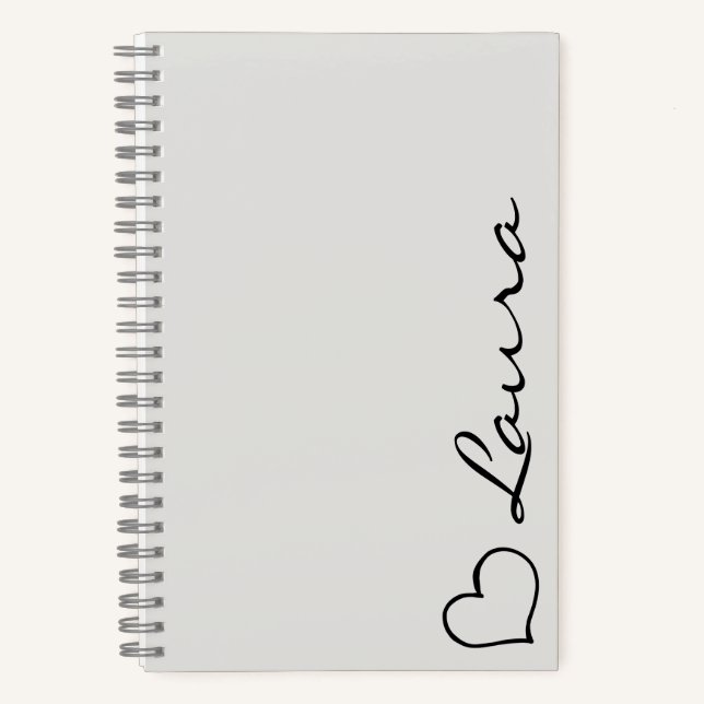 Heart Your Name Script Custom Gift Notebook Notizbuch (Vorderseite)