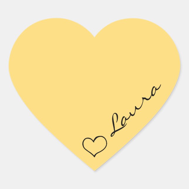 Heart Your Name Script Custom Gift Sticker (Vorderseite)