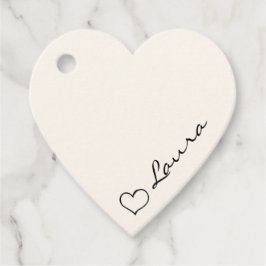 Heart Your Name Script Custom Gift Tags Geschenkanhänger